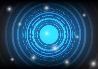 Technology circle blue background