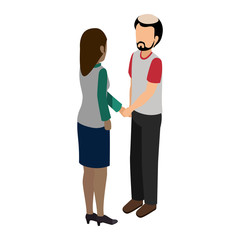 Fototapeta premium young couple avatars characters isometric vector illustration design