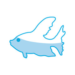 Fish sea animal icon vector illustration graphic design