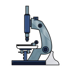 drawing microscope equipment discovery analyzing science vector illustration