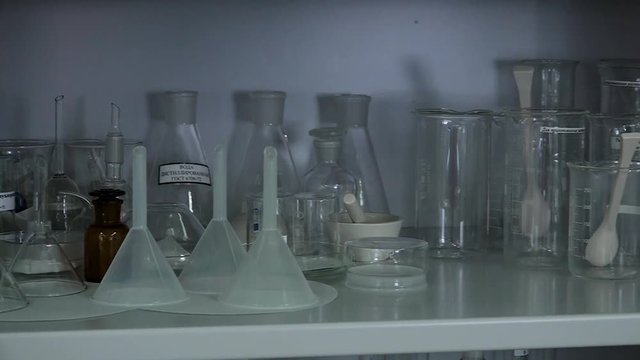 Laboratory, cones, reagents