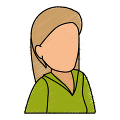 young woman avatar character vector illustration design