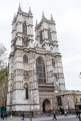 Fototapeta na wymiar Partial views of the facades of the Westminster Abbey building