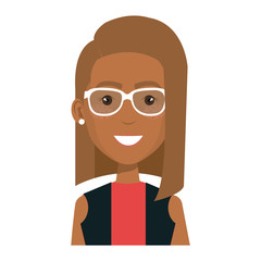 beautiful and young black woman student vector illustration design