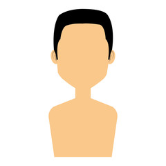 young man shirtless avatar character vector illustration design