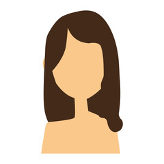 young woman shirtless avatar character vector illustration design
