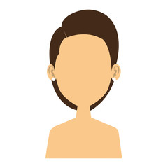 young woman shirtless avatar character vector illustration design