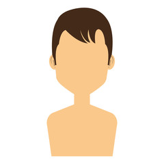 young man shirtless avatar character vector illustration design
