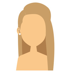 young woman shirtless avatar character vector illustration design