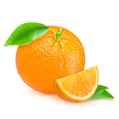 fresh orange isolated on white background