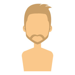 young man shirtless avatar character vector illustration design