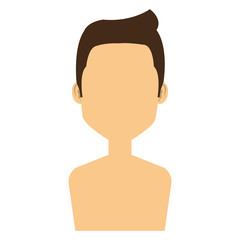 young man shirtless avatar character vector illustration design