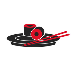 japanese sushi food dish stick custom vector illustration
