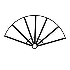 japanese fan folding ornament traditional outline vector illustration