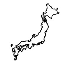japanese map island tourims destination line vector illustration
