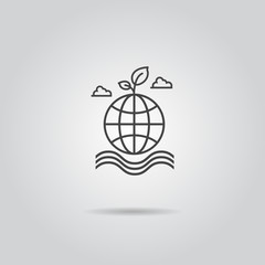 Eco icon . Global water cloud logo vector illustration