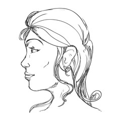 Woman head silhouette icon vector illustration graphic design