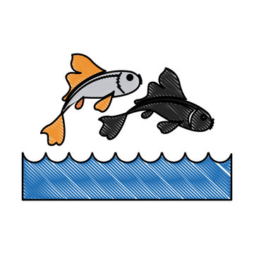 recommend clip art: drawing fish koi chinese animal asian decorative image vector illustration