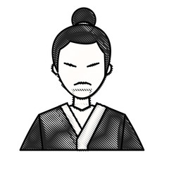 drawing character japanese man clothes culture vector illustration