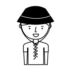 young man with summer fashion vector illustration design