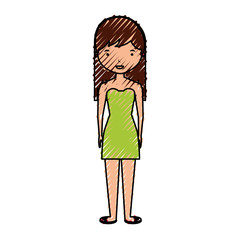 young woman avatar character vector illustration design