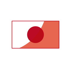 japan flag emblem country symbol red line vector illustration