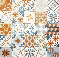 Background and texture with Ancient tile pattern
