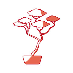japanese bonsai tree natural hobby shadow vector illustration