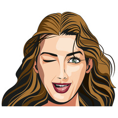 beautiful woman face fashion image vector illustration