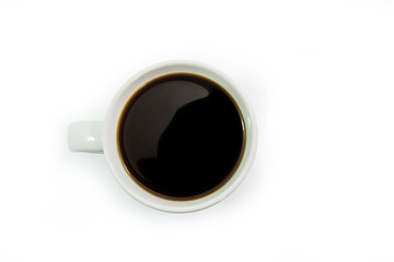 Top view of a cup of coffee.