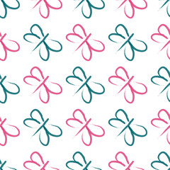 Seamless pattern of dragonflies