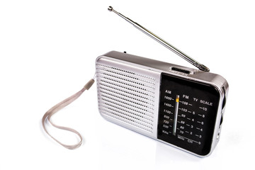 Portable radio isolated on white