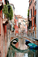 Fototapeta na wymiar Venice, Italy - scenic view of a canal