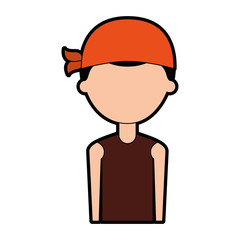 young man with summer fashion vector illustration design