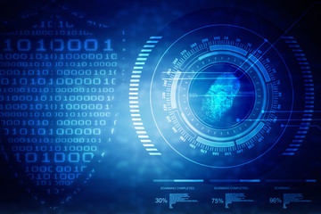 Obraz premium Fingerprint Scanning Technology Concept 2d Illustration