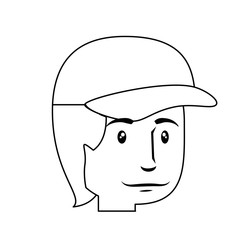 Obraz na płótnie Canvas man wearing a cap, cartoon icon over white background. vector illustration