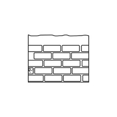 bricks wall icon over white background. vector illustration