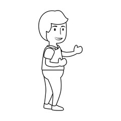 man cartoon icon over white background. vector illustration