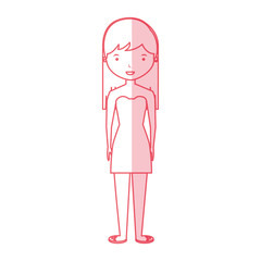 young woman avatar character vector illustration design