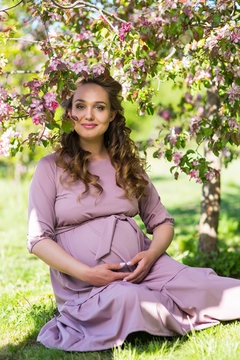 Young beautiful pregnant woman