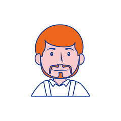 happy man cartoon icon over white background. colorful design. vector illustraiton