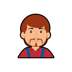 happy man cartoon icon over white background. colorful design. vector illustraiton