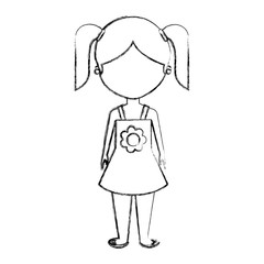 cute little girl character vector illustration design