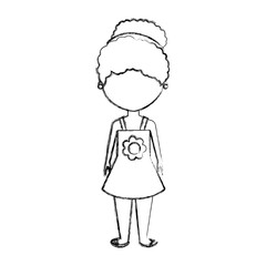 cute little girl character vector illustration design