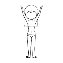 young woman with summer clothes vector illustration design