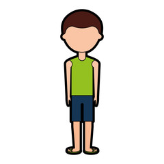 young man with summer fashion vector illustration design