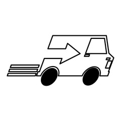 Fototapeta na wymiar van with arrow delivery service icon vector illustration design
