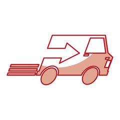 van with arrow delivery service icon vector illustration design