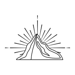 Mountain peak emblem icon vector illustration design