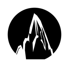 Mountain peak emblem icon vector illustration design